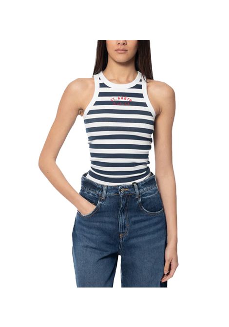 Canotta Mc2 Saint Barth Ada donna ADA01600H Fantasia righe logo slim fit MC2 SAINT BARTH | Canotte | ADA01600H6101